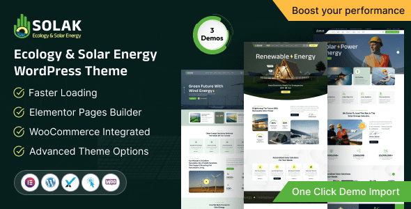 Solak – Ecology and Solar Energy WordPress Theme